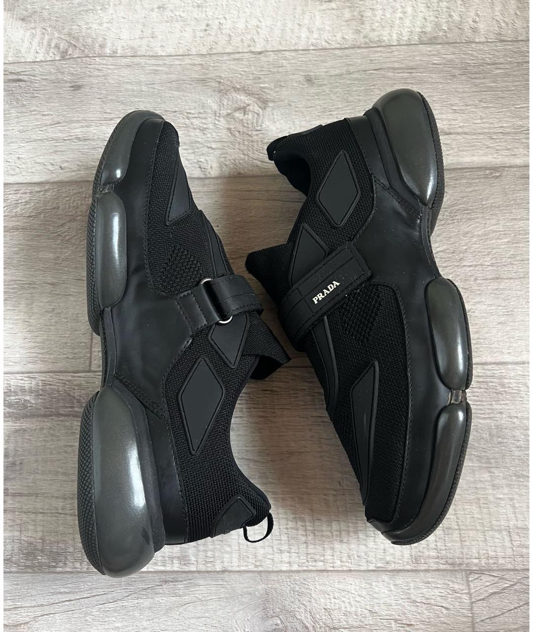 PRADA Черные низкие кроссовки / кеды, фото 5