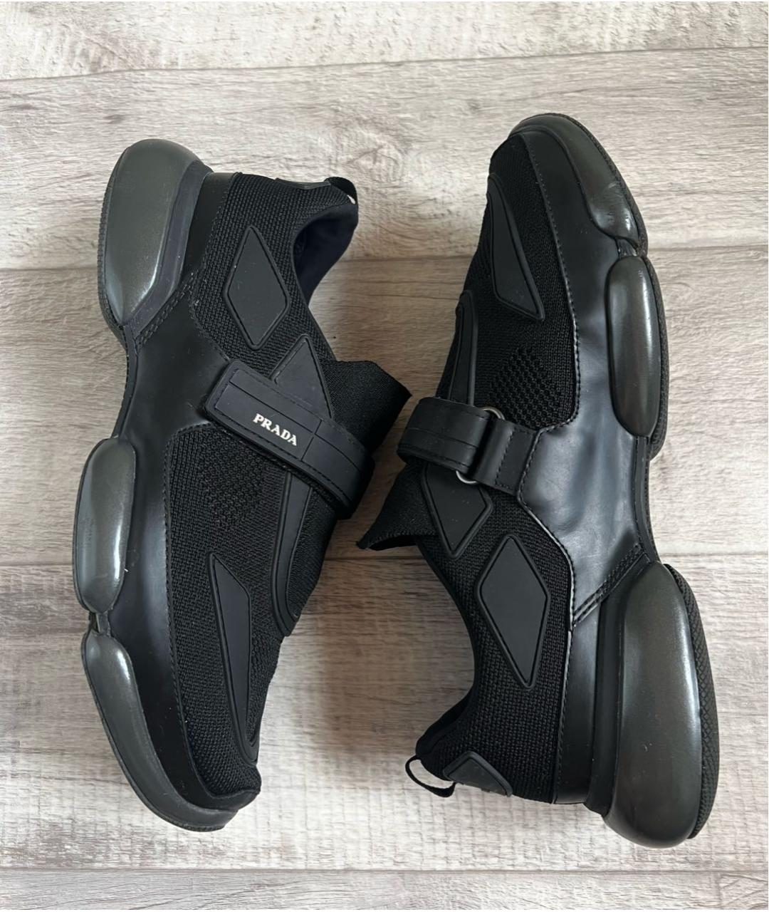 PRADA Черные низкие кроссовки / кеды, фото 4