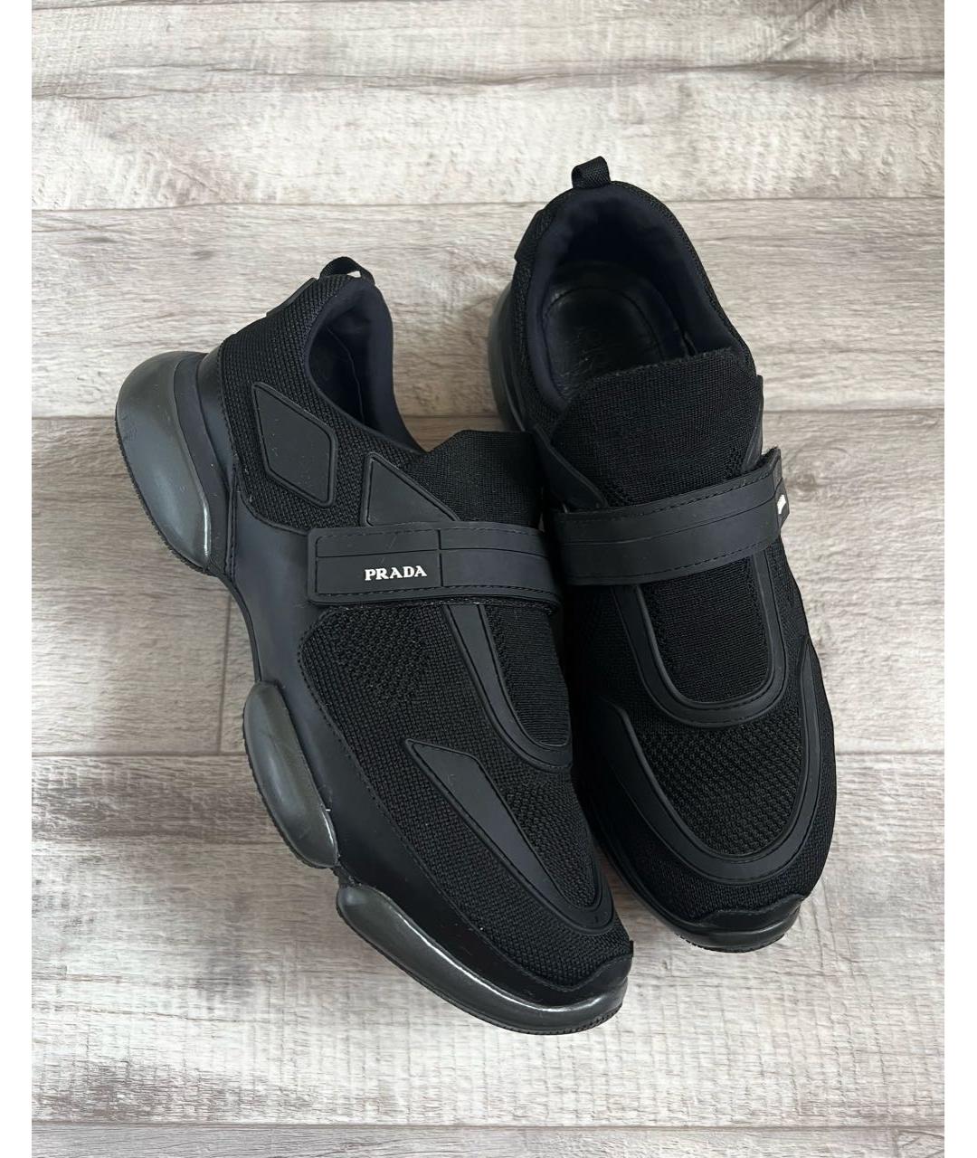 PRADA Черные низкие кроссовки / кеды, фото 2