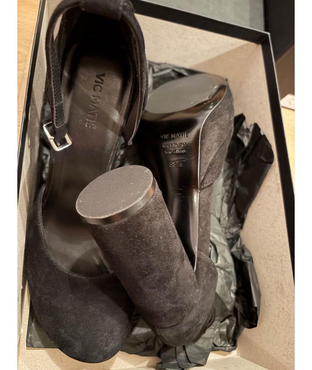 VIC MATIE Черные замшевые туфли, фото 6