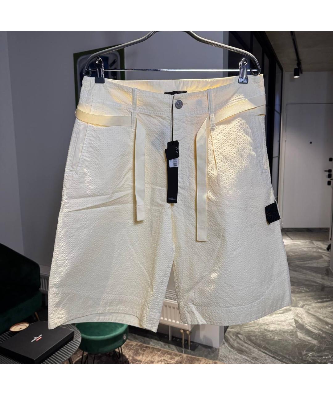 STONE ISLAND SHADOW PROJECT Белые хлопковые шорты, фото 5