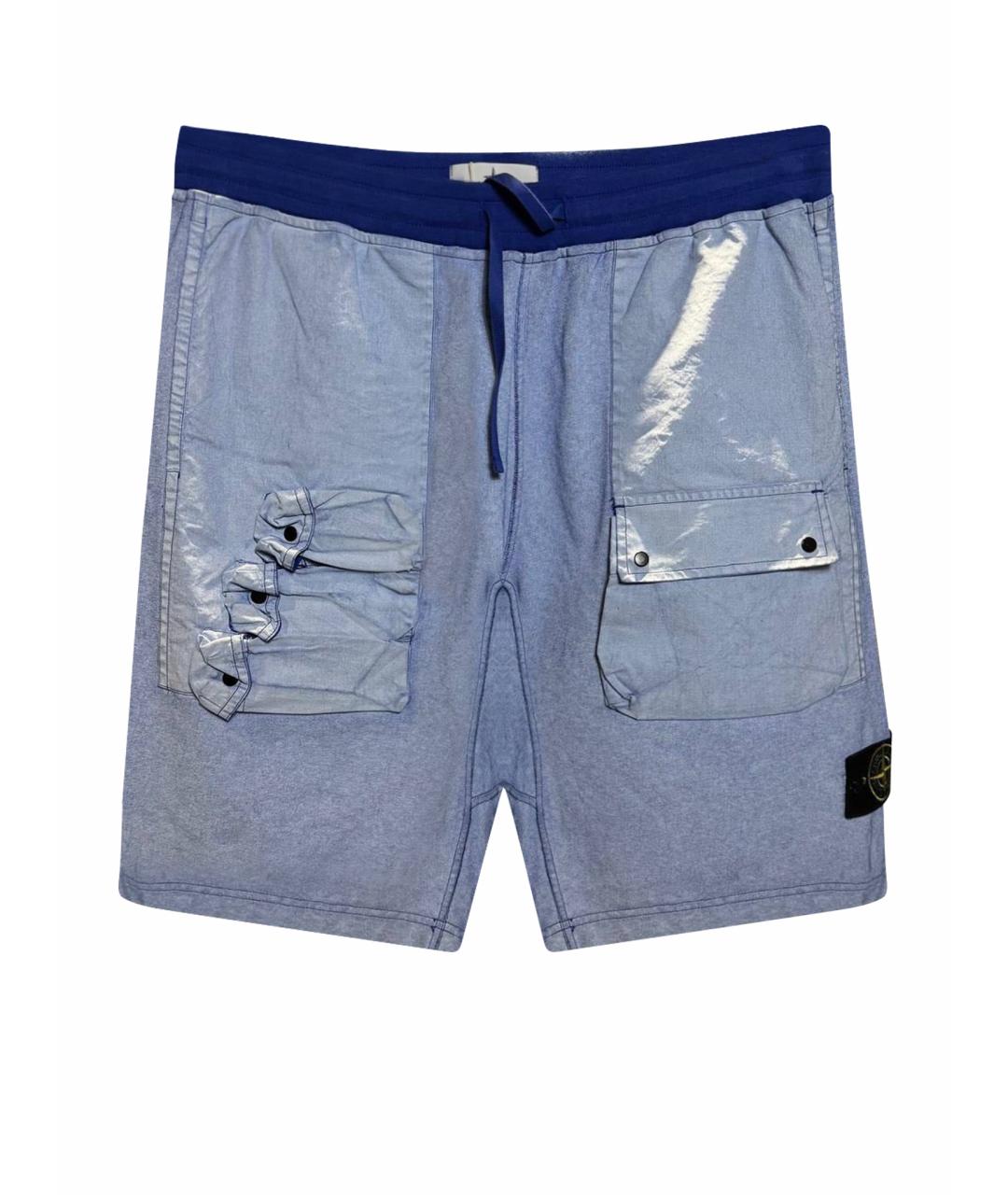 STONE ISLAND Голубые хлопковые шорты, фото 1