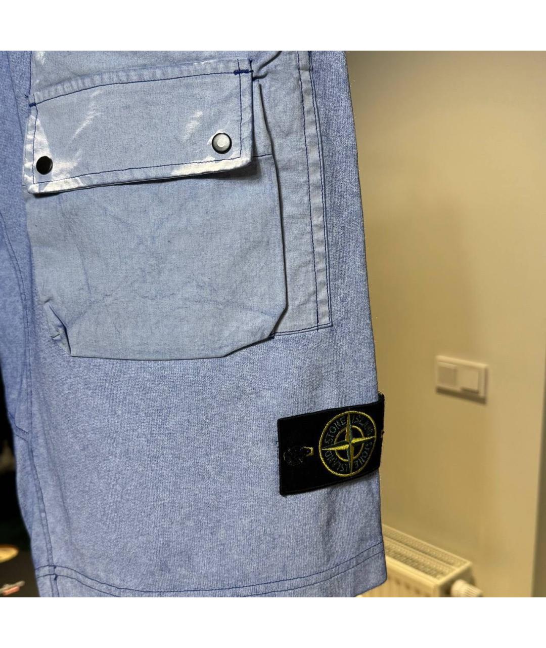 STONE ISLAND Голубые хлопковые шорты, фото 2