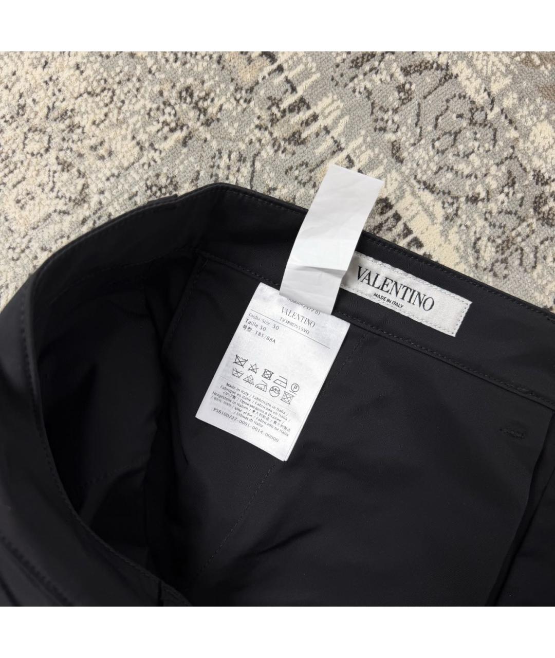 VALENTINO Черные полиэстеровые повседневные брюки, фото 6