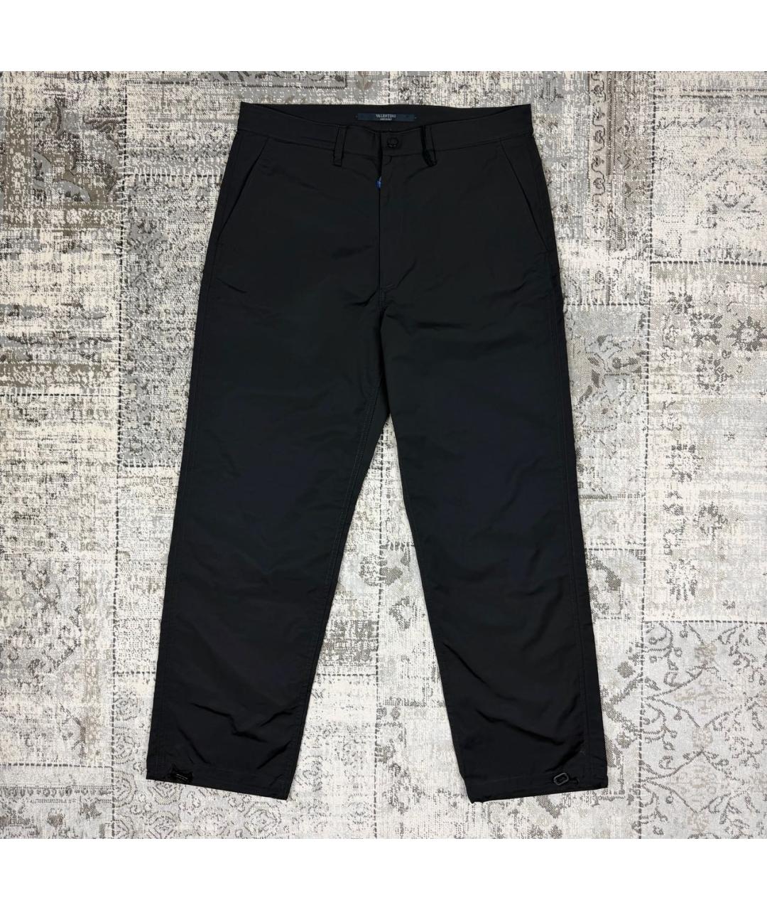 VALENTINO Черные полиэстеровые повседневные брюки, фото 9