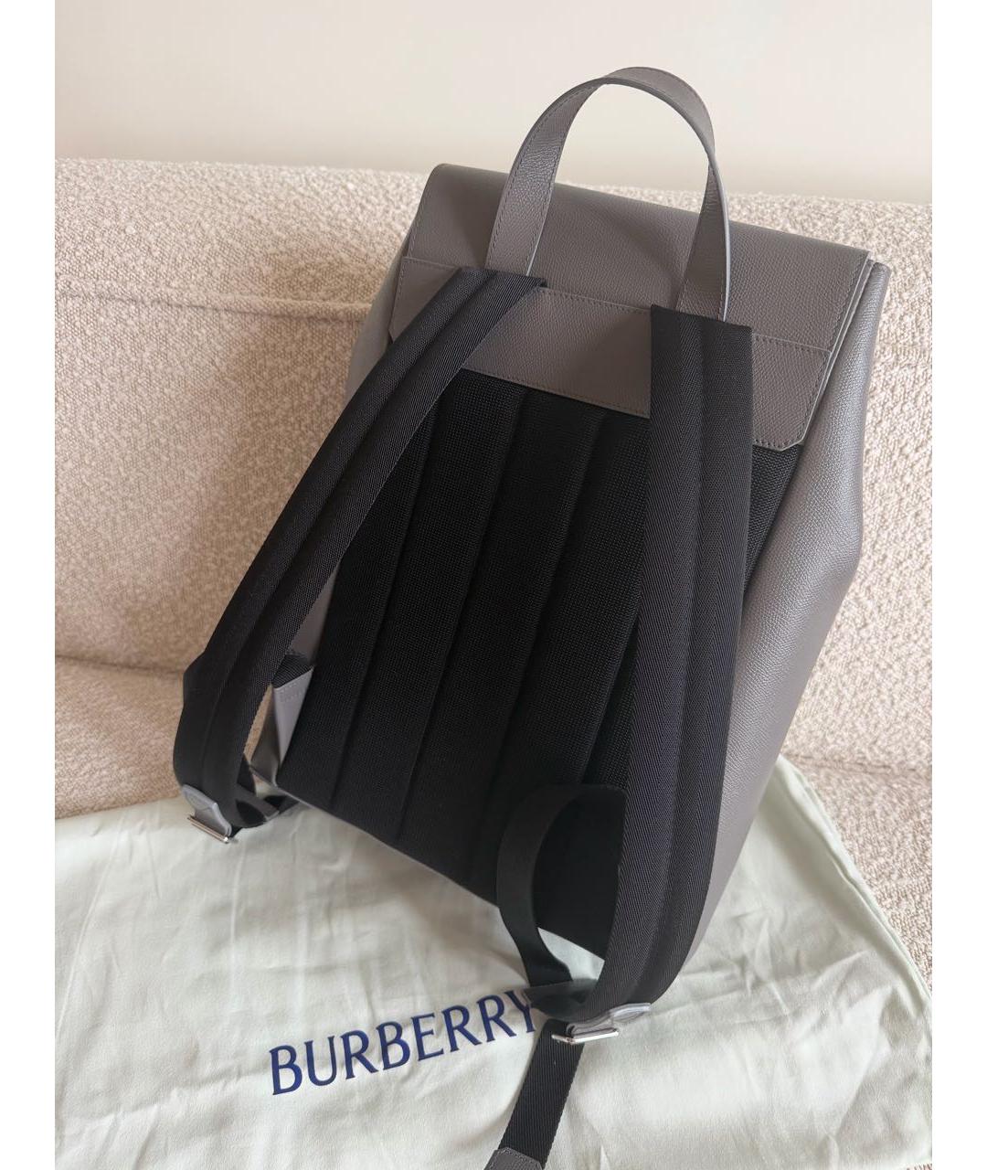 BURBERRY Серый кожаный рюкзак, фото 3