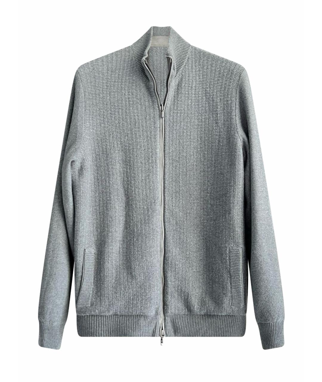 LORO PIANA Серый кашемировый кардиган, фото 1
