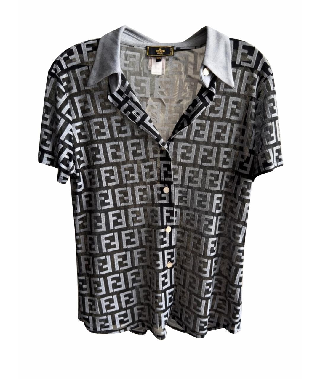 FENDI Черная вискозная блузы, фото 1