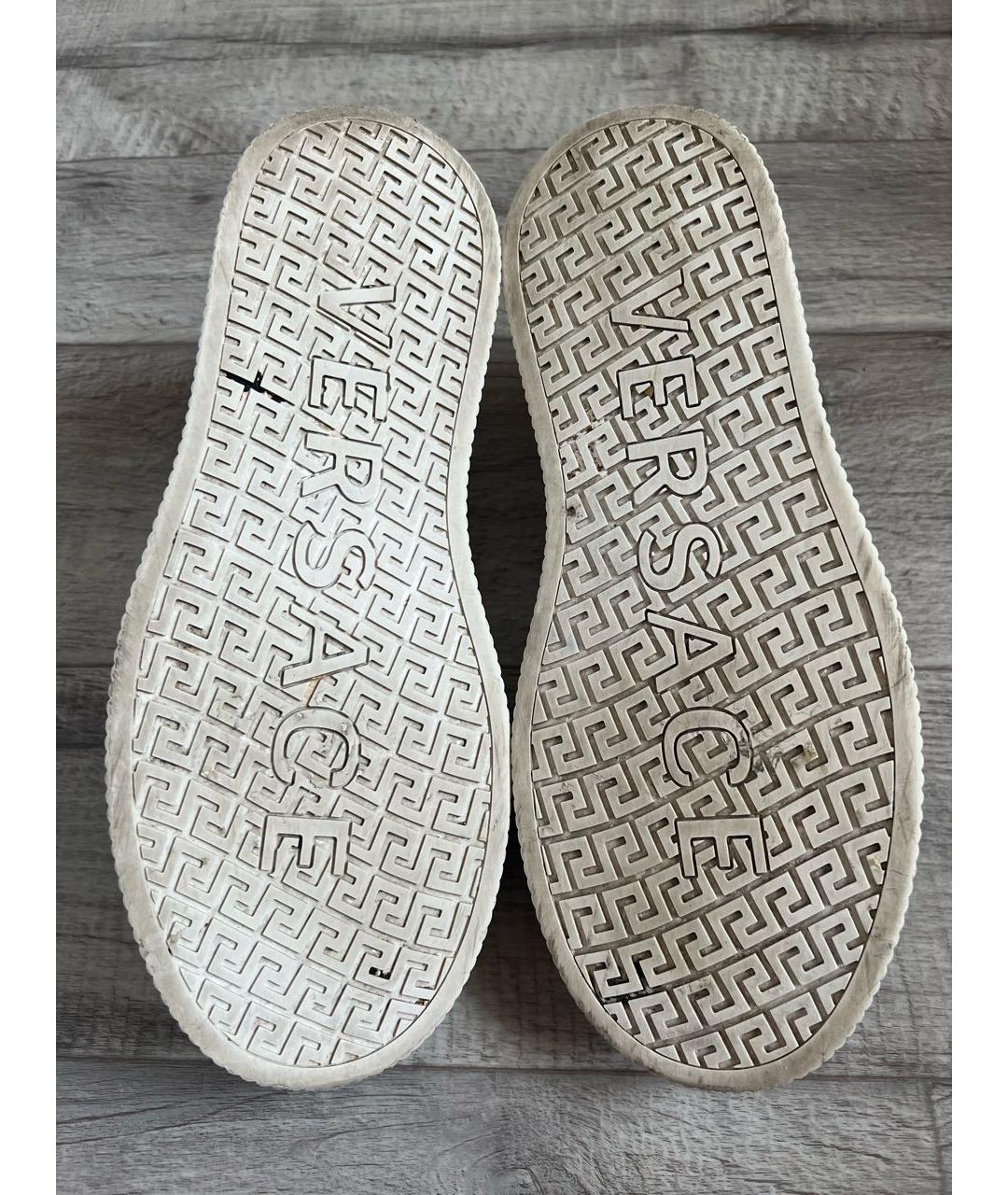 VERSACE Белые кожаные низкие кроссовки / кеды, фото 6