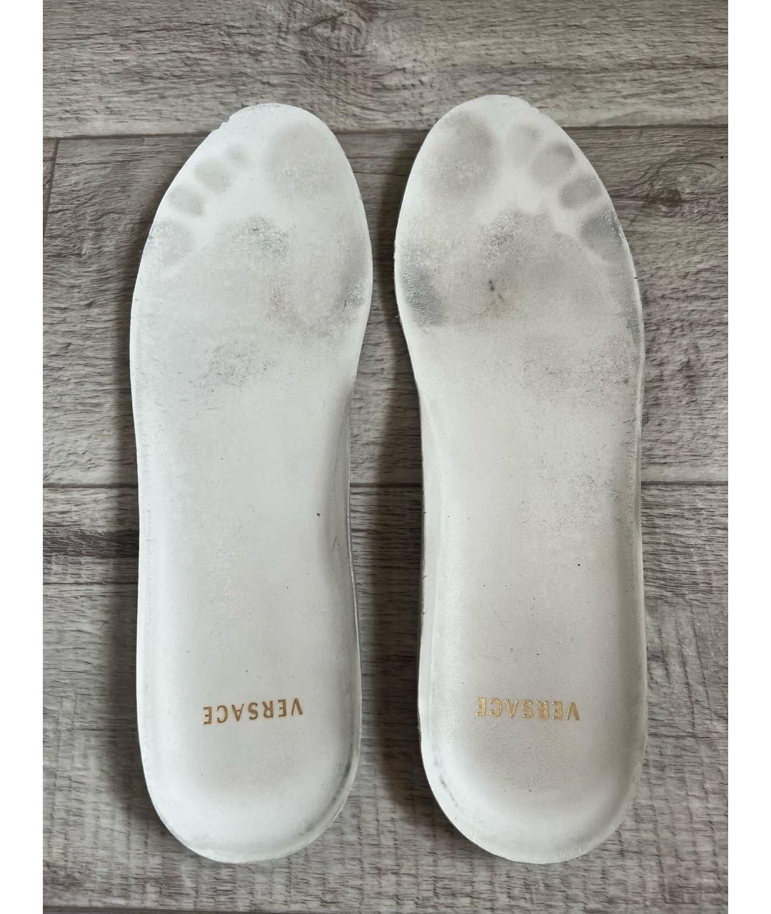 VERSACE Белые кожаные низкие кроссовки / кеды, фото 8