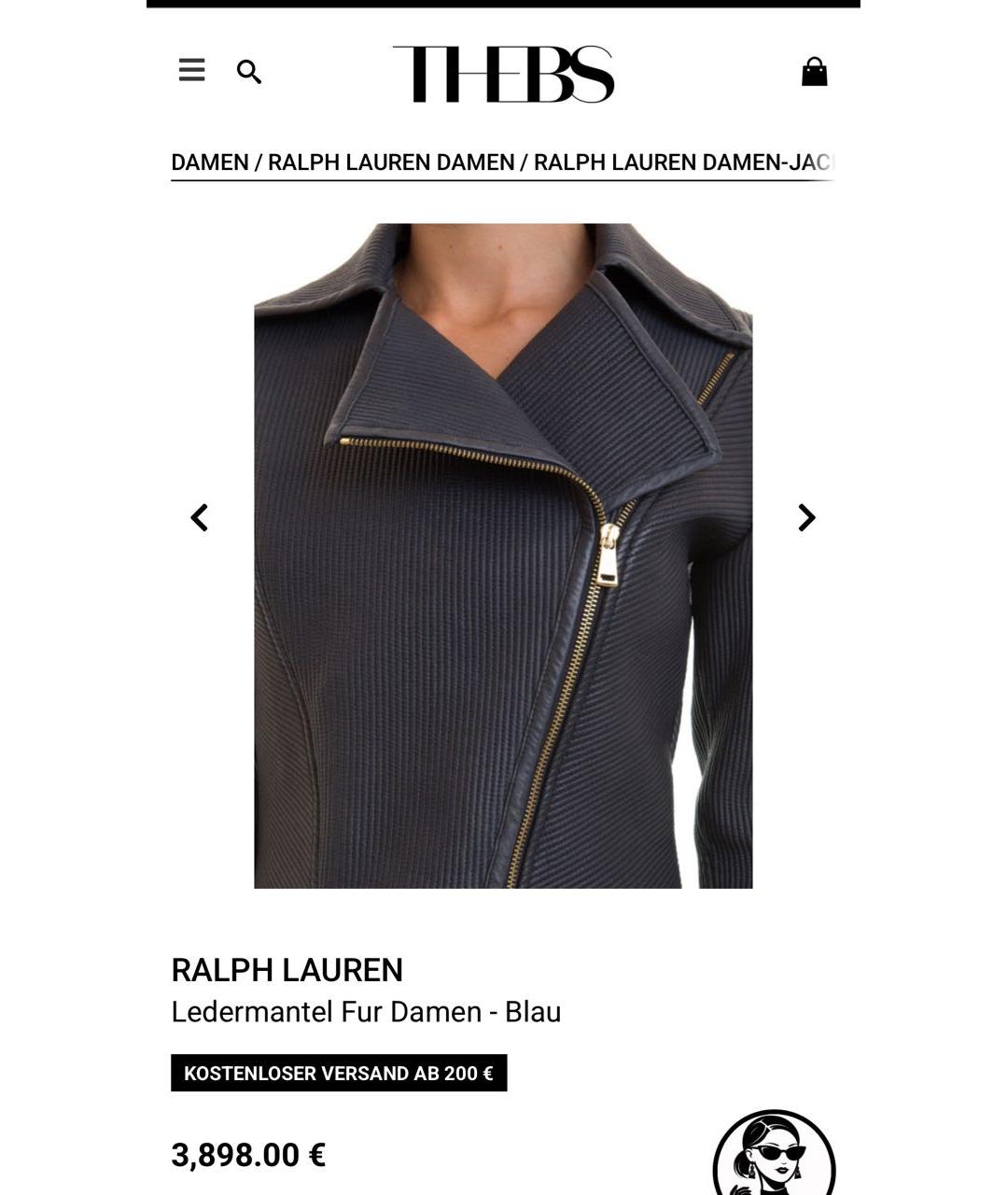 RALPH LAUREN Серая кожаная куртка, фото 3