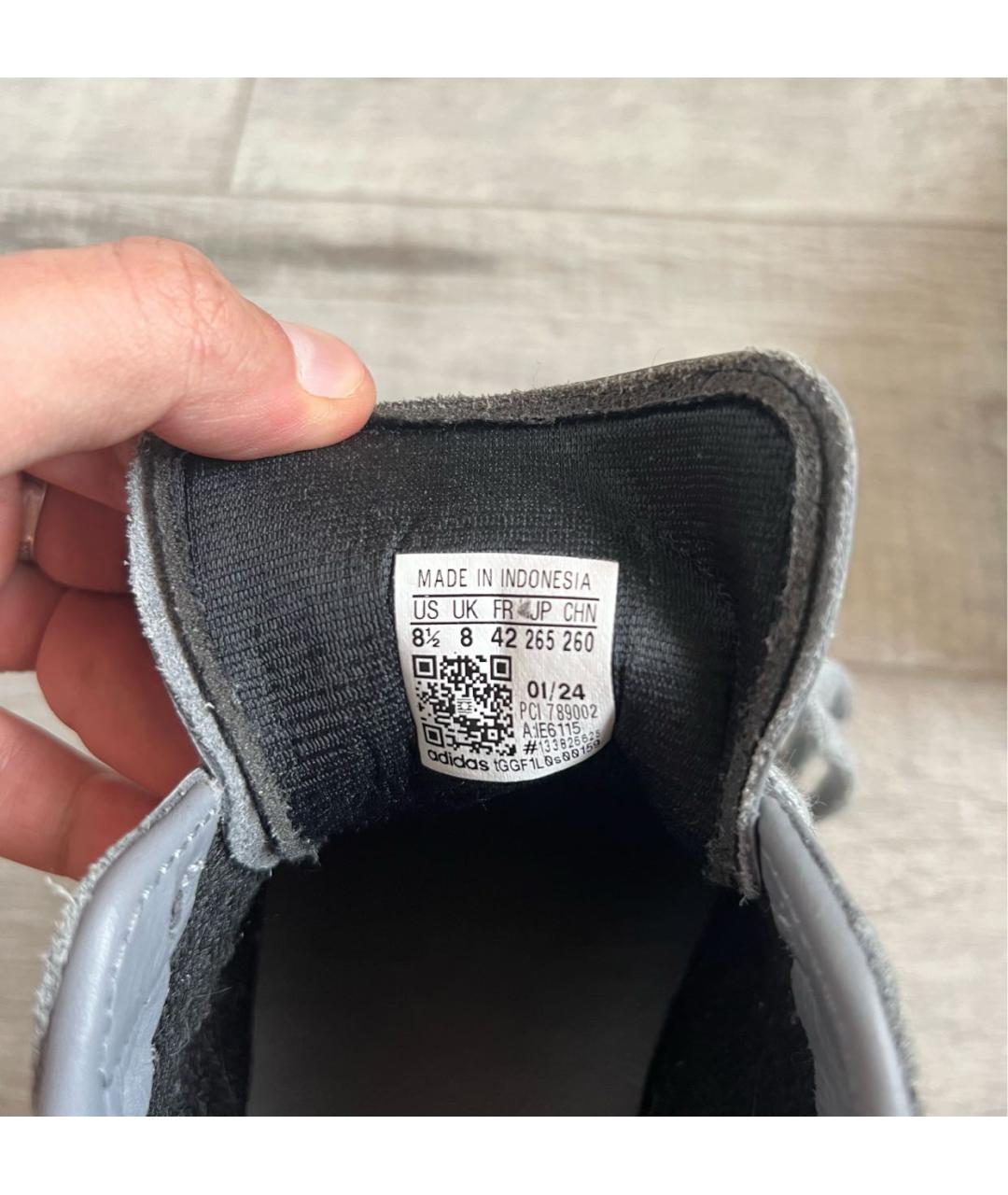 ADIDAS Серые кожаные низкие кроссовки / кеды, фото 8