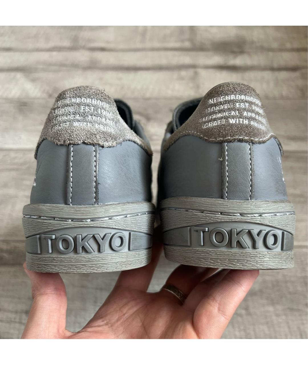 ADIDAS Серые кожаные низкие кроссовки / кеды, фото 6