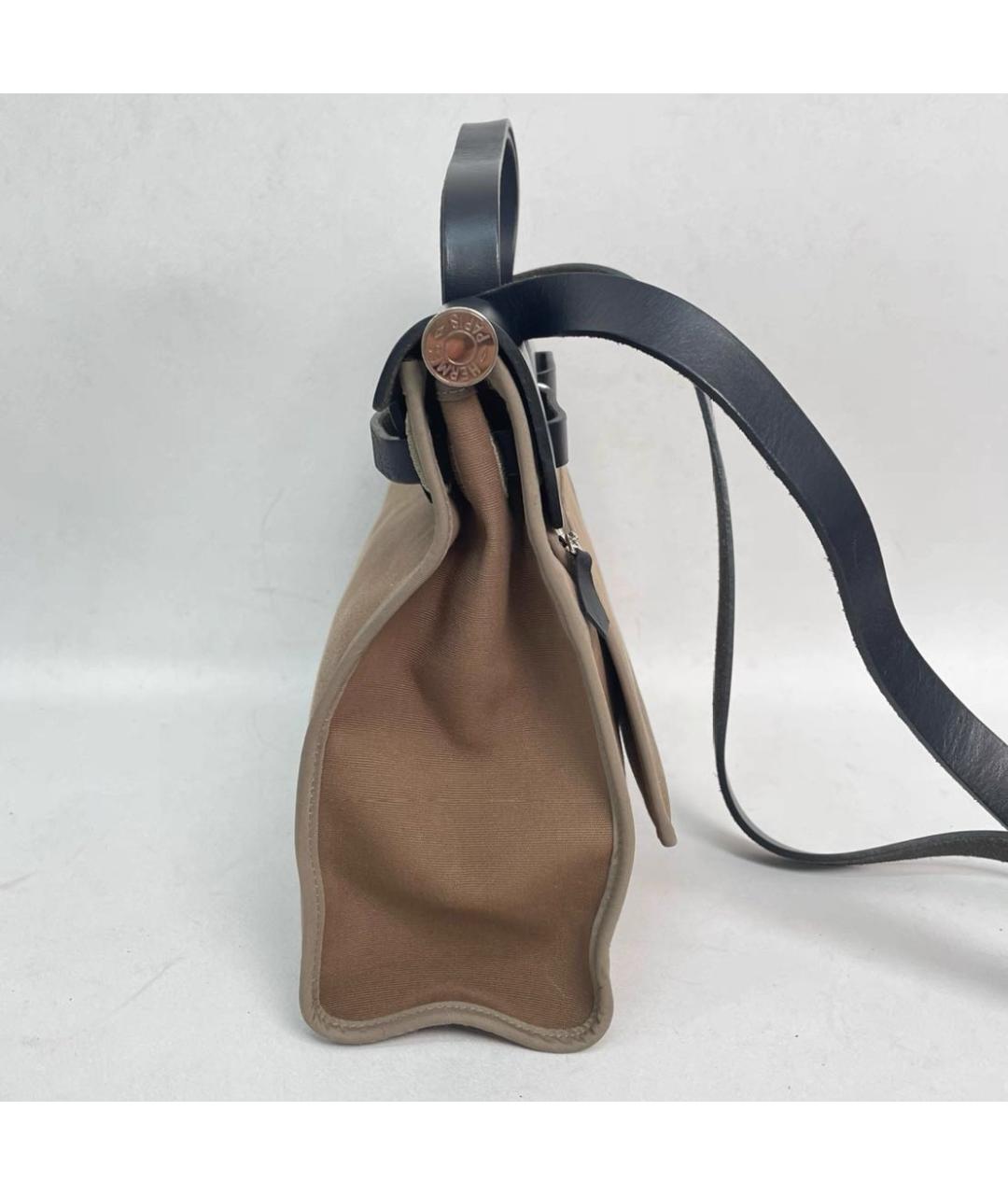 HERMES Бежевая тканевая сумка через плечо, фото 6