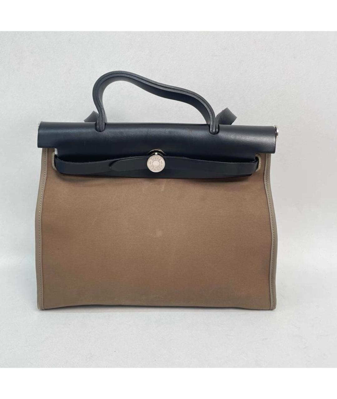 HERMES Бежевая тканевая сумка через плечо, фото 3