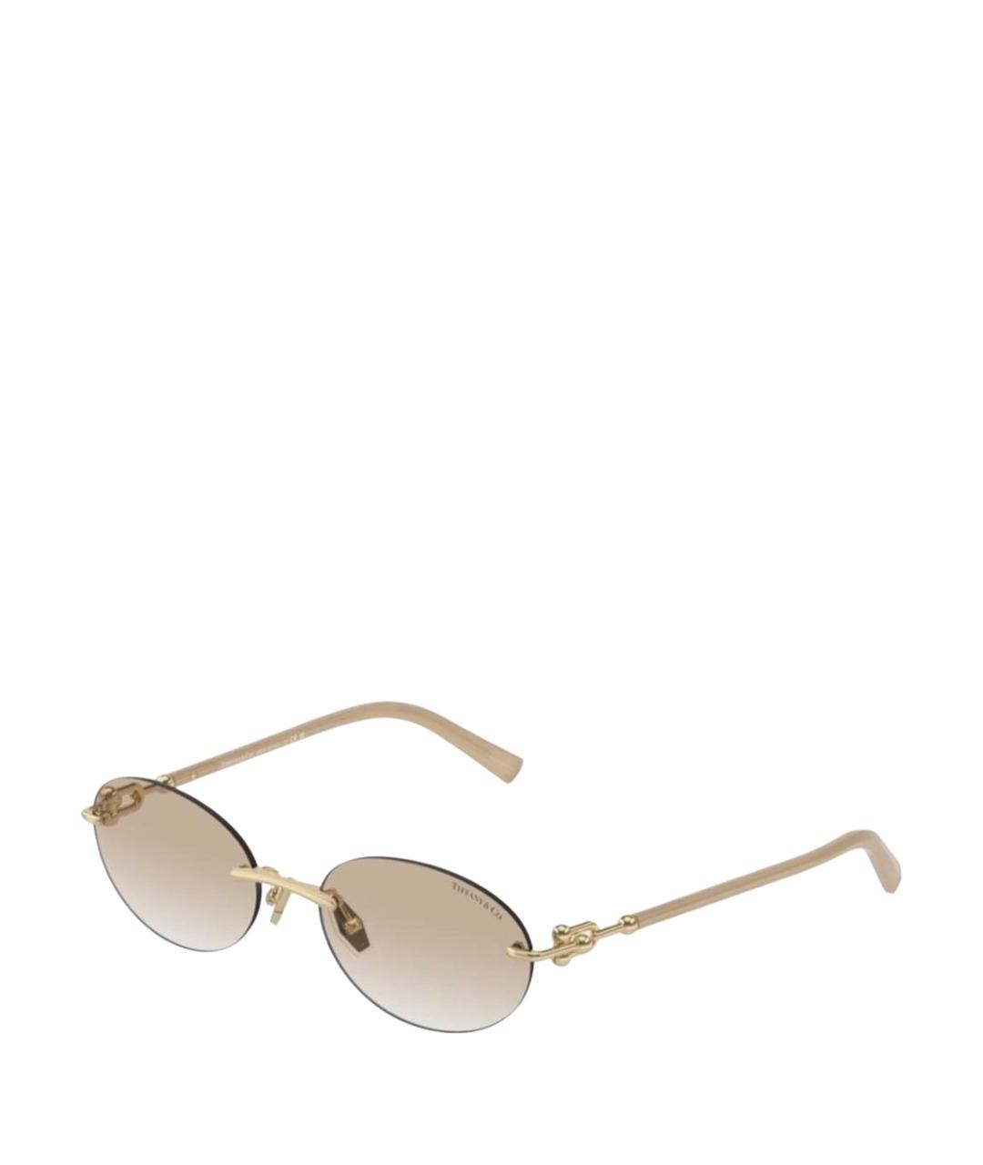 TIFFANY&CO Золотые металлические солнцезащитные очки, фото 1