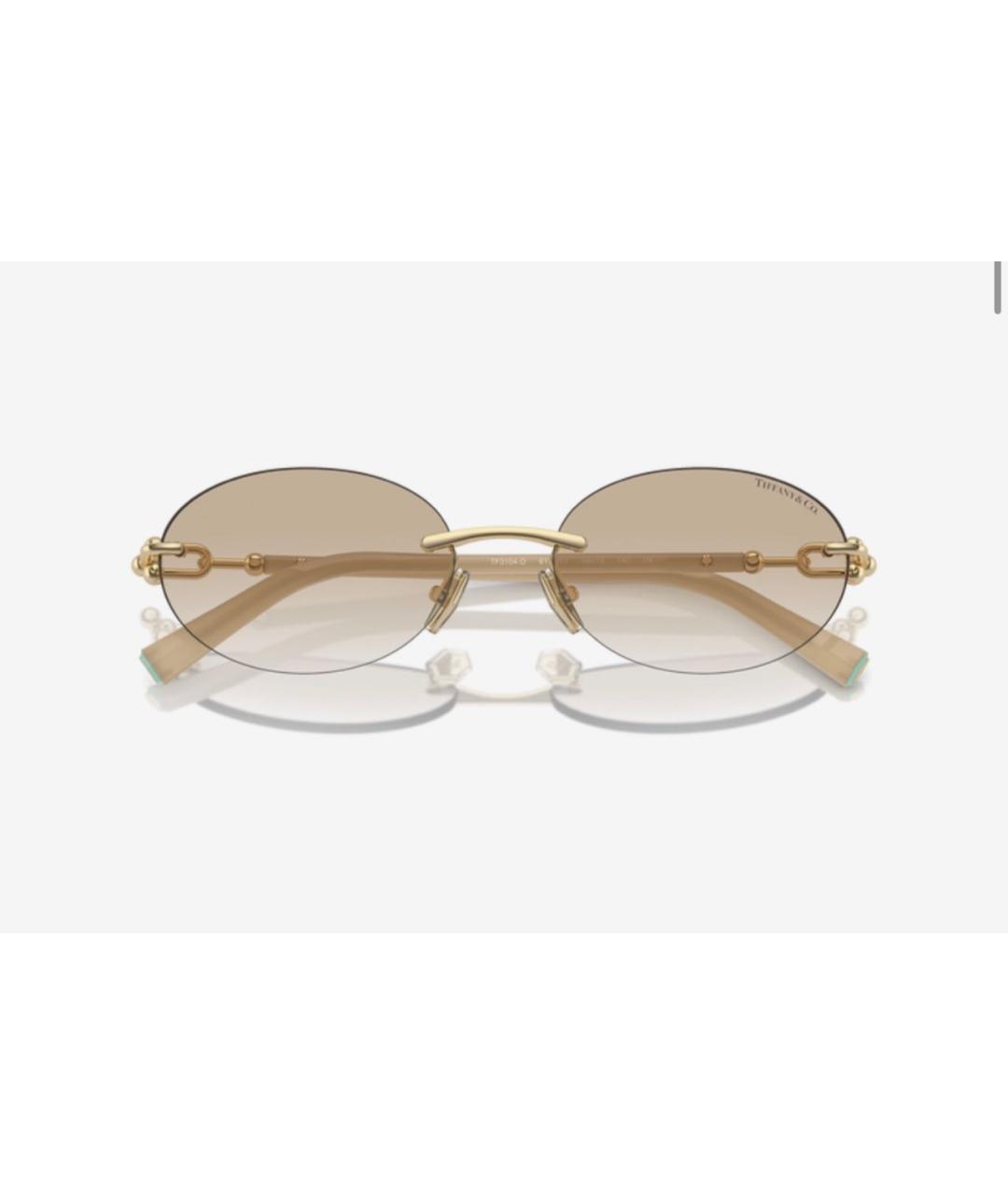 TIFFANY&CO Золотые металлические солнцезащитные очки, фото 2