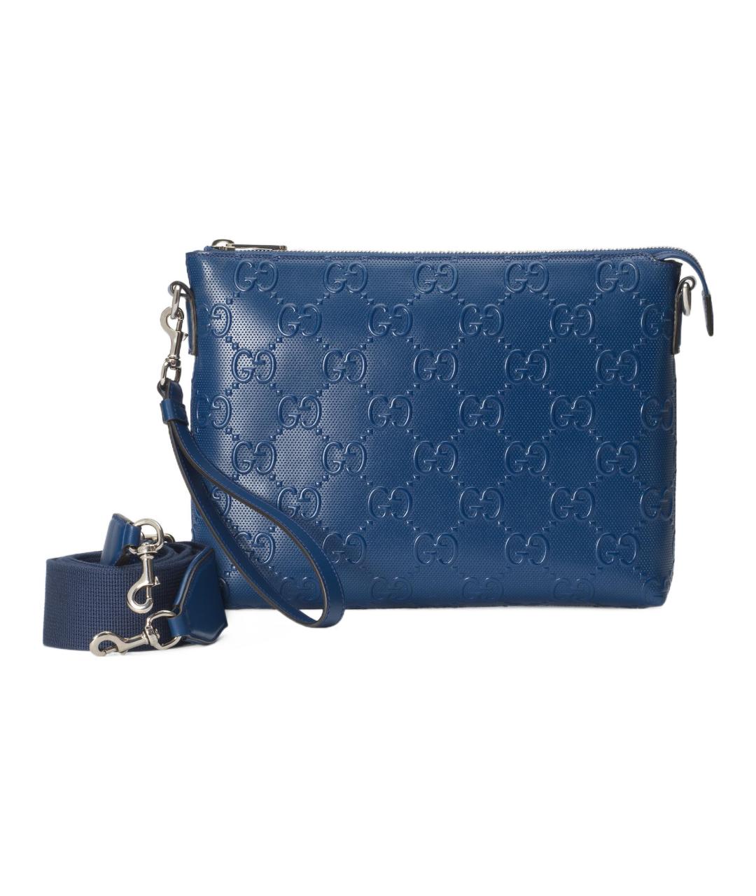 GUCCI Синяя кожаная папка для документов, фото 4