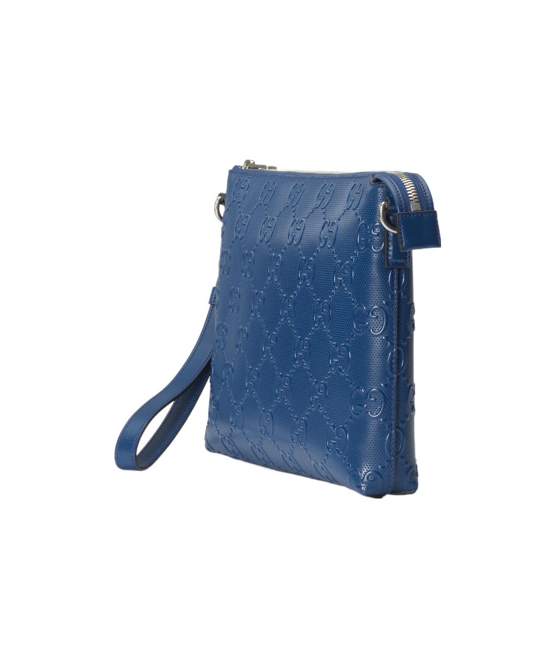 GUCCI Синяя кожаная папка для документов, фото 2