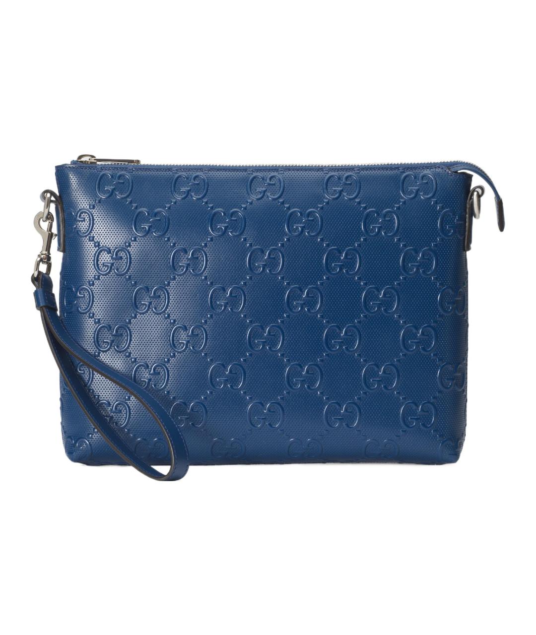 GUCCI Синяя кожаная папка для документов, фото 1