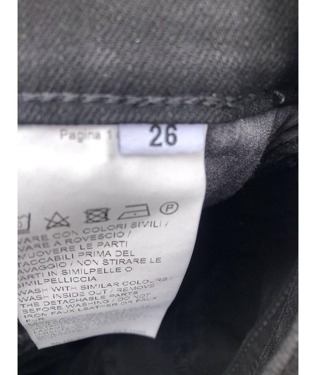 PINKO Антрацитовые хлопковые прямые джинсы, фото 4