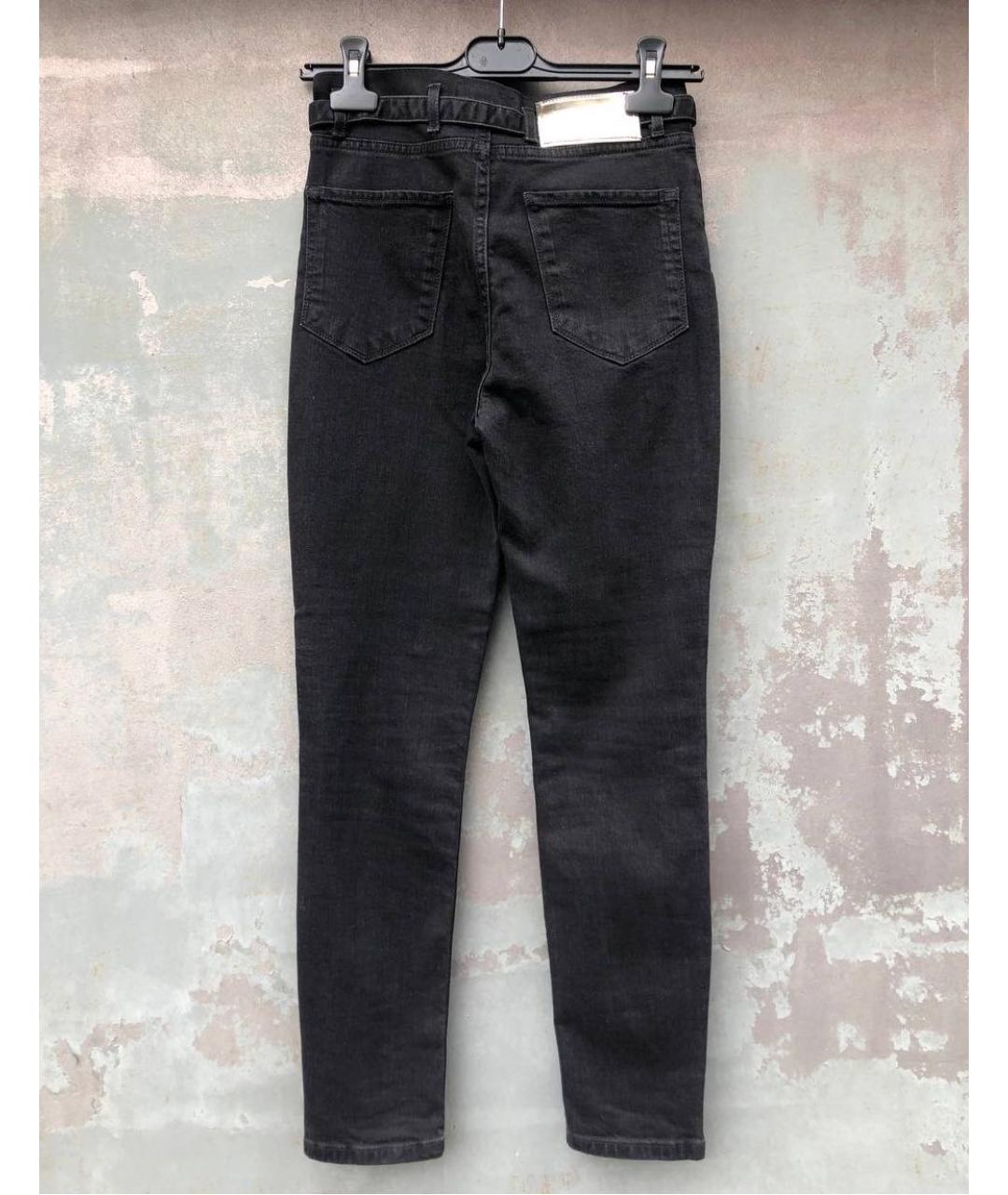 PINKO Антрацитовые хлопковые прямые джинсы, фото 2
