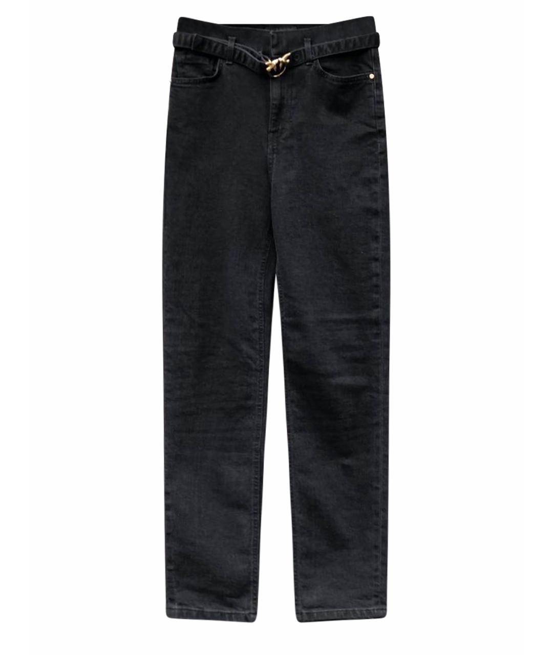 PINKO Антрацитовые хлопковые прямые джинсы, фото 9