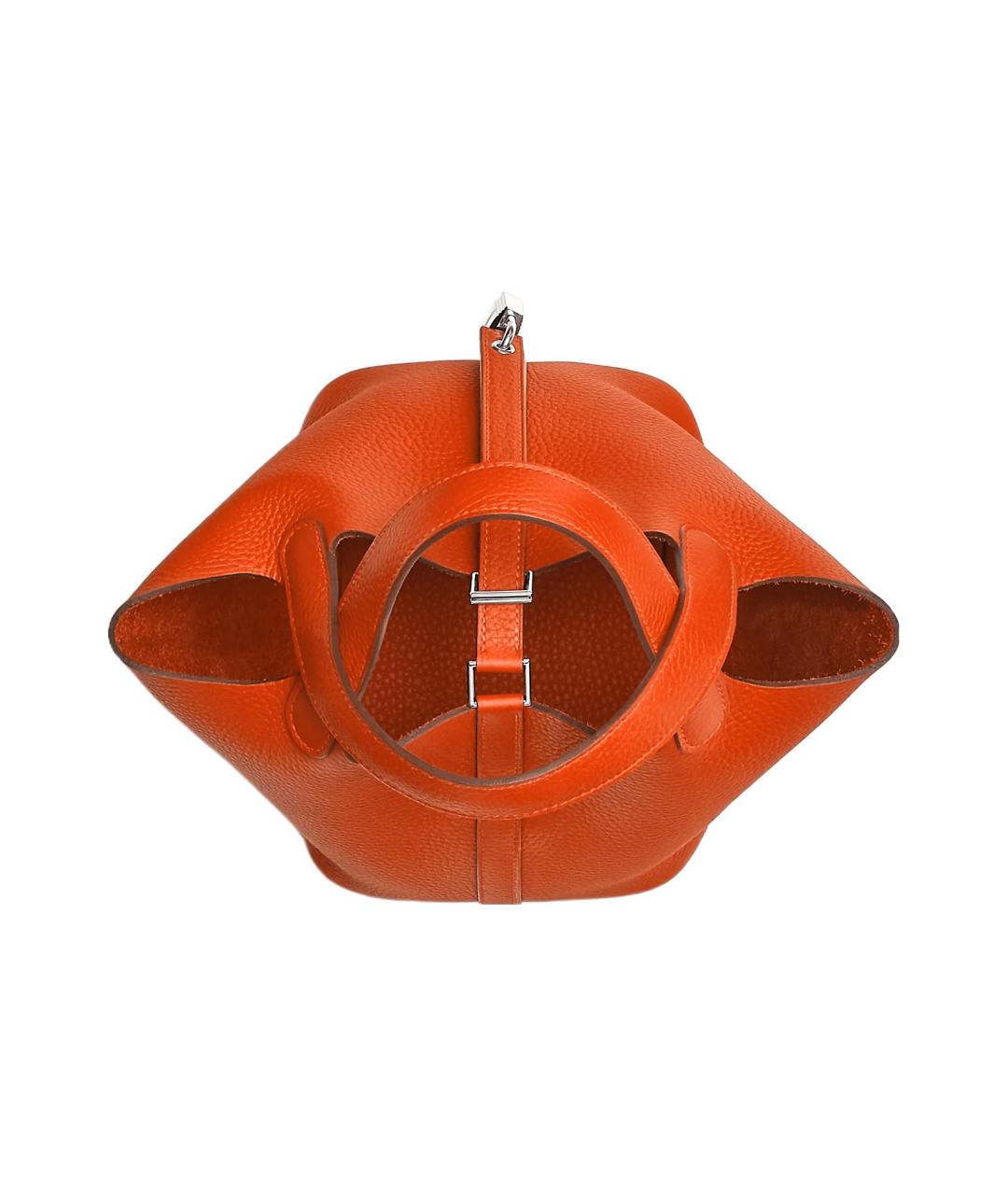 HERMES Оранжевая кожаная сумка через плечо, фото 4