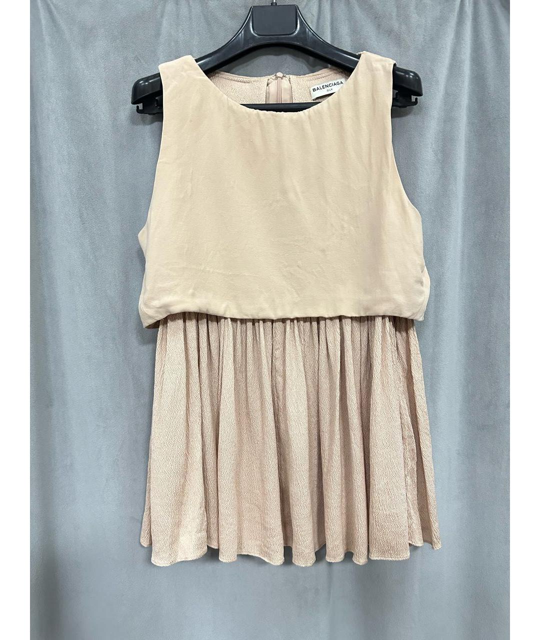 BALENCIAGA Бежевая шелковая блузы, фото 6