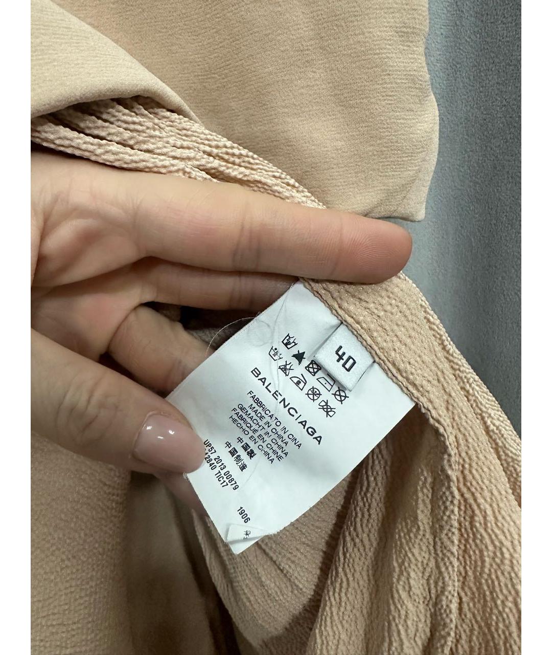 BALENCIAGA Бежевая шелковая блузы, фото 4