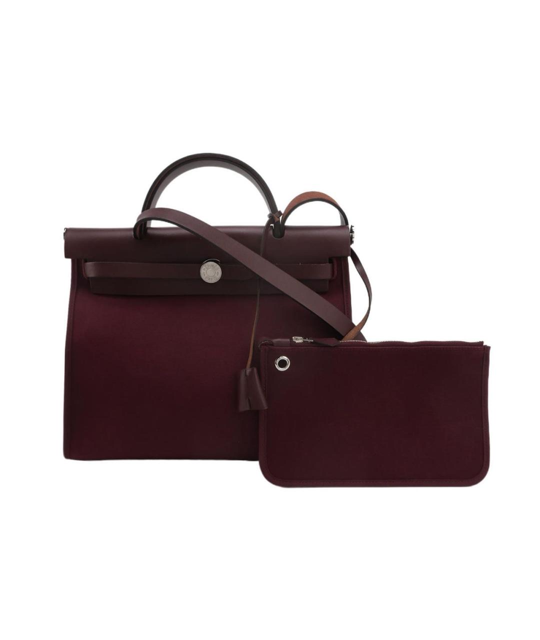 HERMES Бордовая тканевая сумка через плечо, фото 9