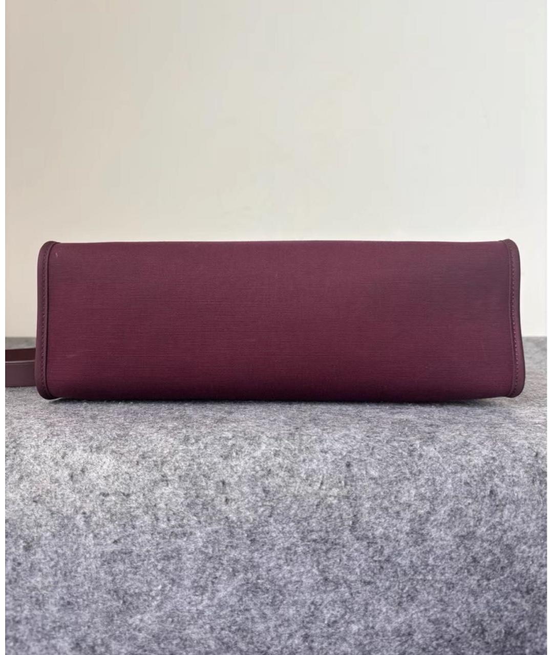 HERMES Бордовая тканевая сумка через плечо, фото 7