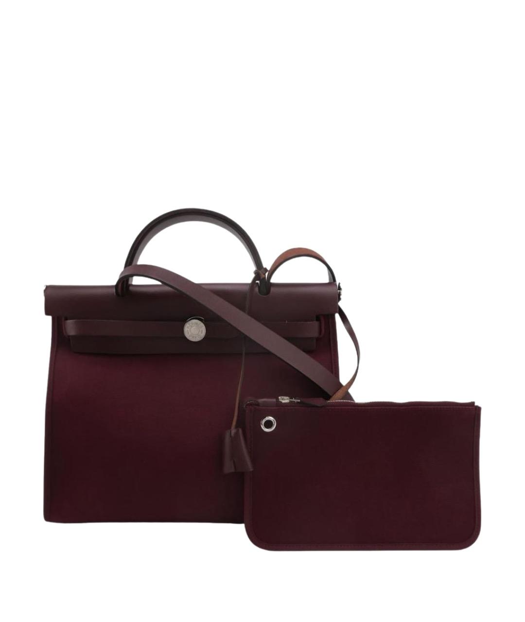 HERMES Бордовая тканевая сумка через плечо, фото 1