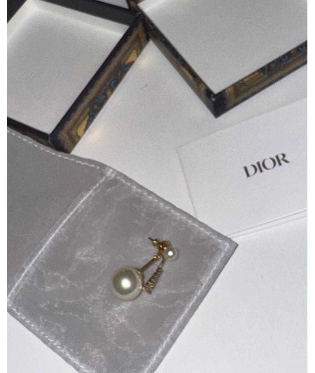 CHRISTIAN DIOR Белые серьги, фото 2