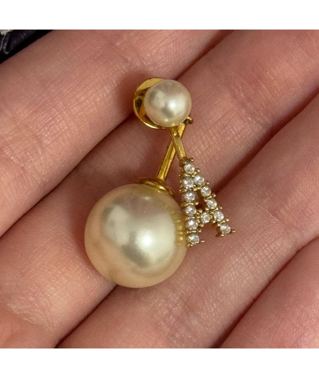 CHRISTIAN DIOR Белые серьги, фото 3