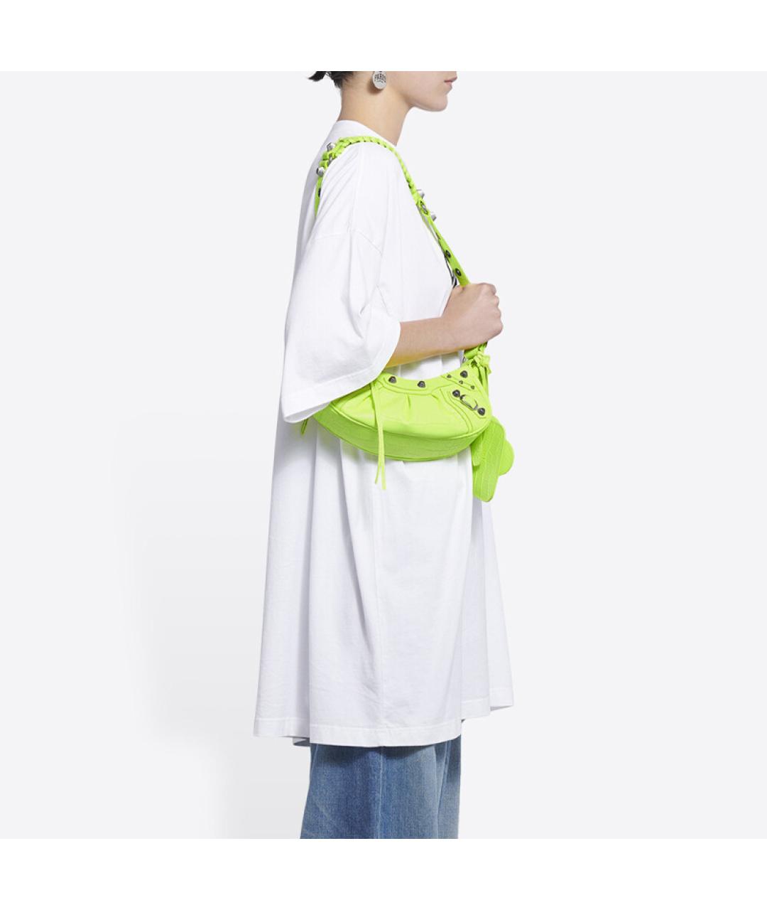BALENCIAGA Салатовая кожаная сумка через плечо, фото 5