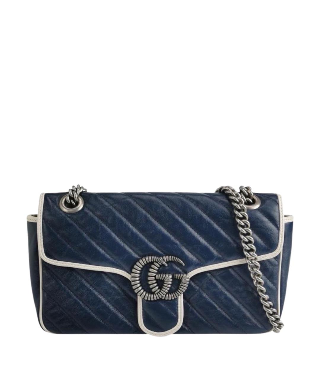 GUCCI Темно-синяя кожаная сумка через плечо, фото 1