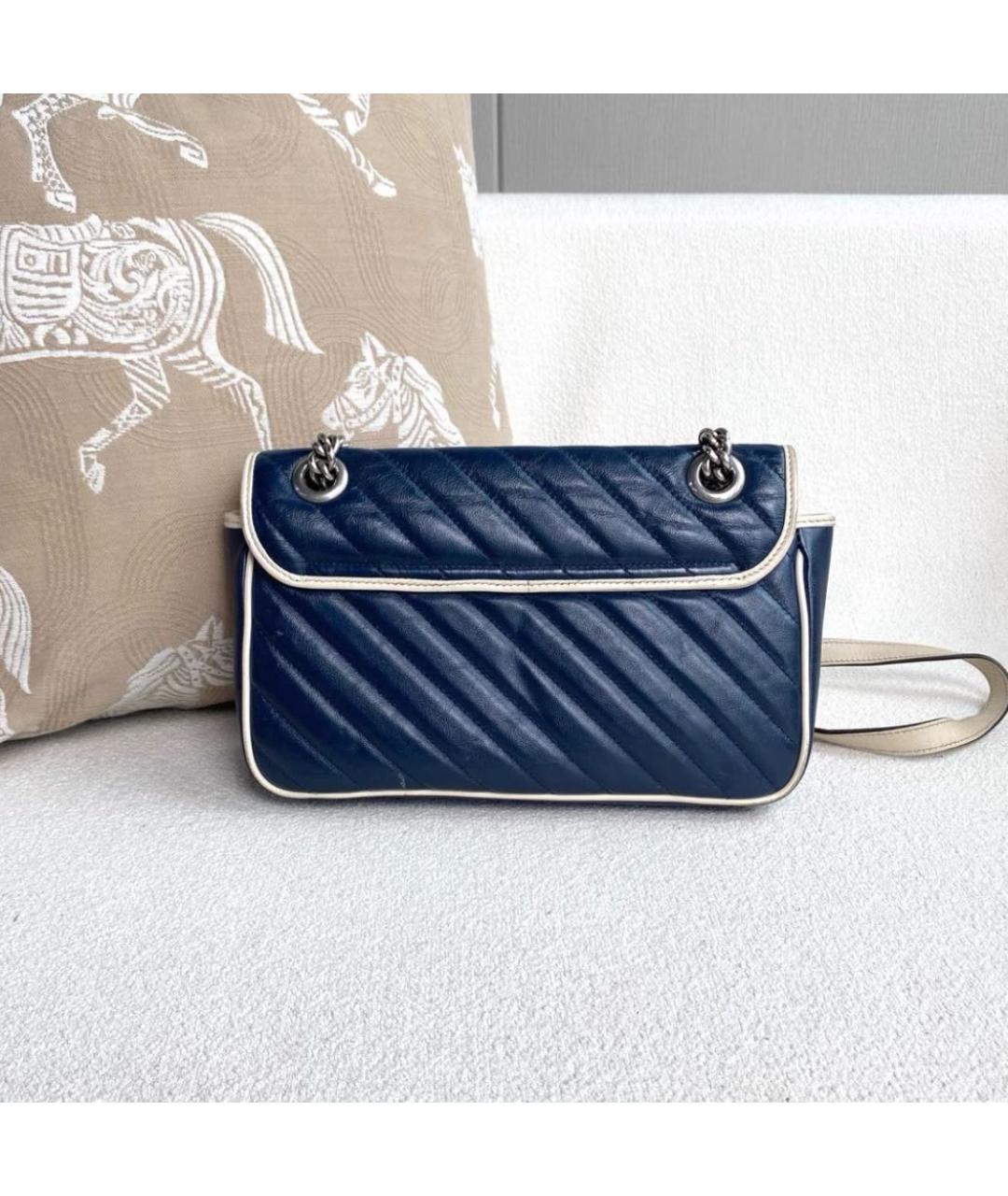 GUCCI Темно-синяя кожаная сумка через плечо, фото 3