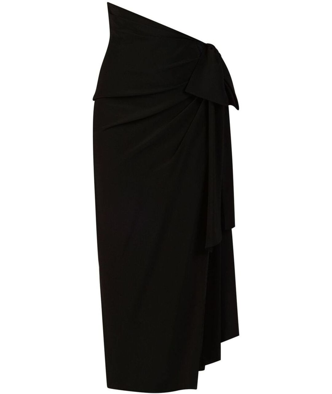 SAINT LAURENT Черная шелковая юбка макси, фото 1