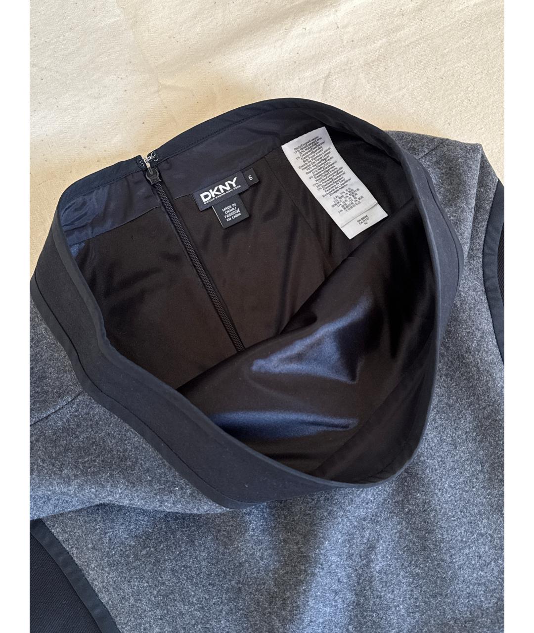 DKNY Серая шерстяная юбка миди, фото 3