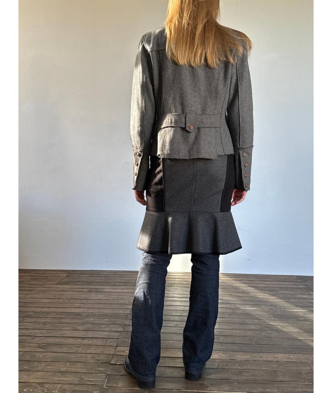 DKNY Серая шерстяная юбка миди, фото 6
