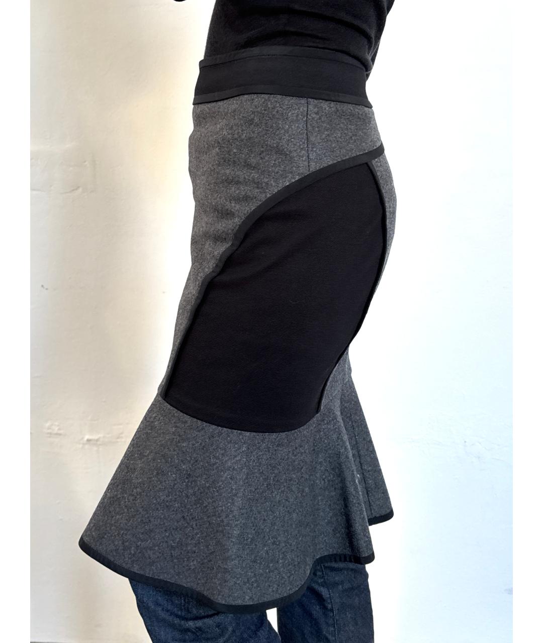 DKNY Серая шерстяная юбка миди, фото 4