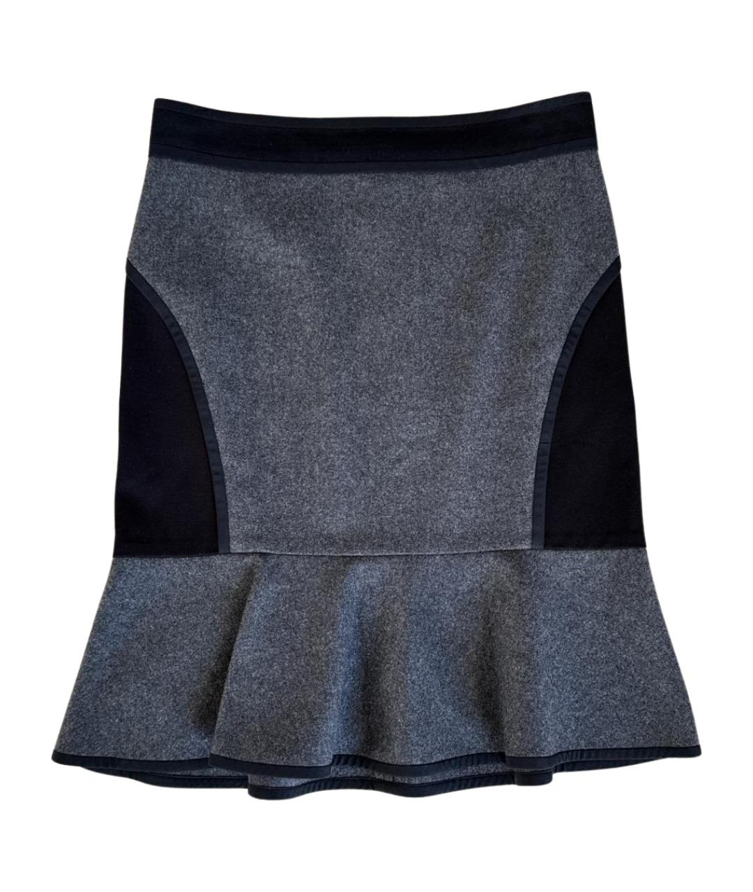 DKNY Серая шерстяная юбка миди, фото 1