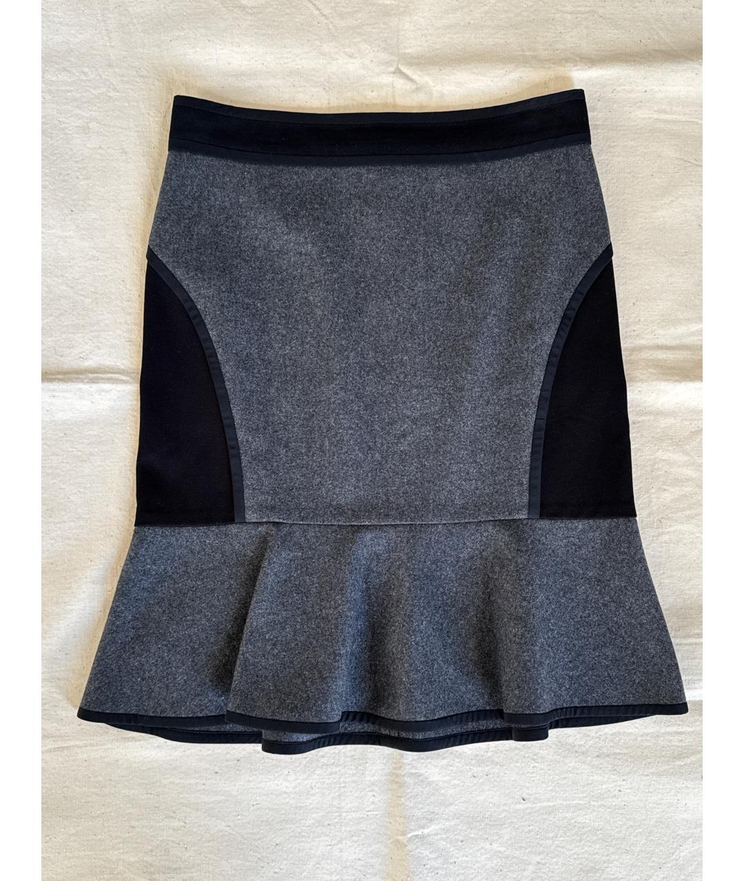 DKNY Серая шерстяная юбка миди, фото 7