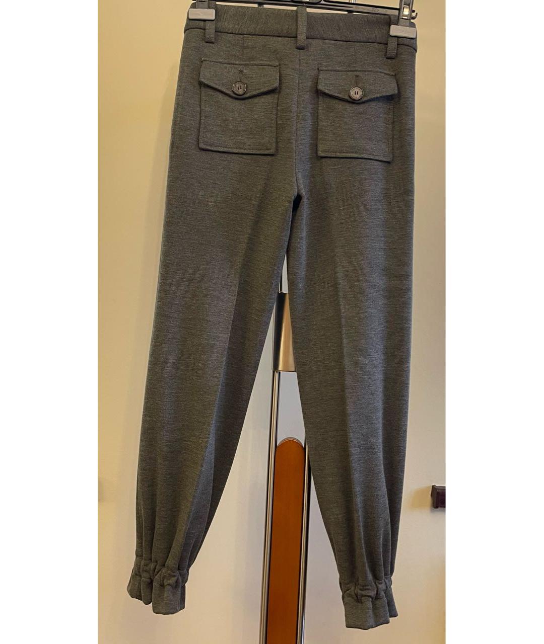 TORY BURCH Серые шерстяные брюки широкие, фото 2