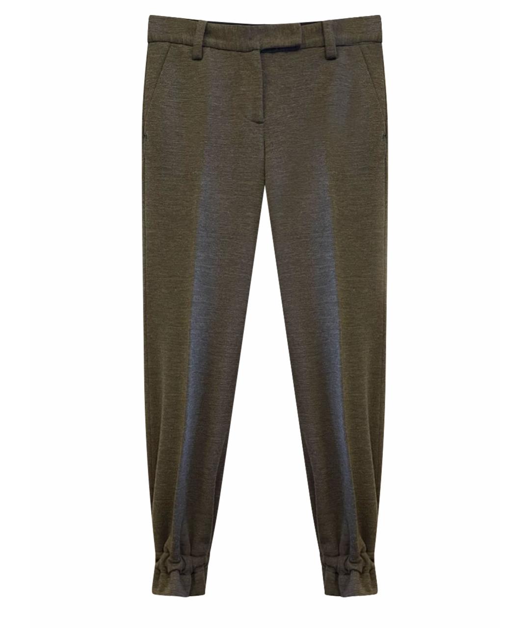 TORY BURCH Серые шерстяные брюки широкие, фото 1