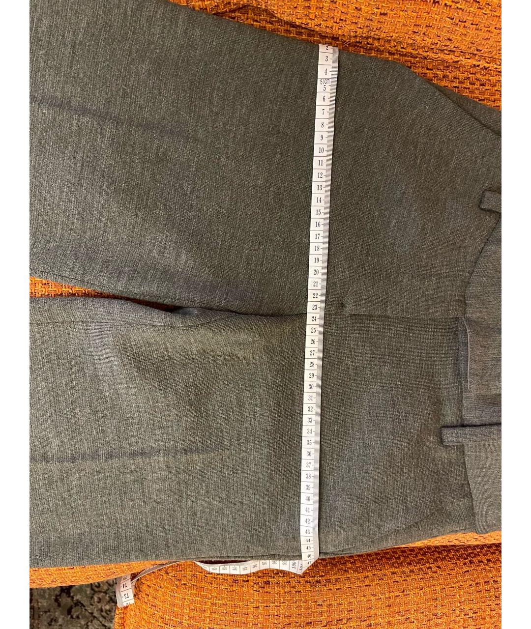 TORY BURCH Серые шерстяные брюки широкие, фото 7