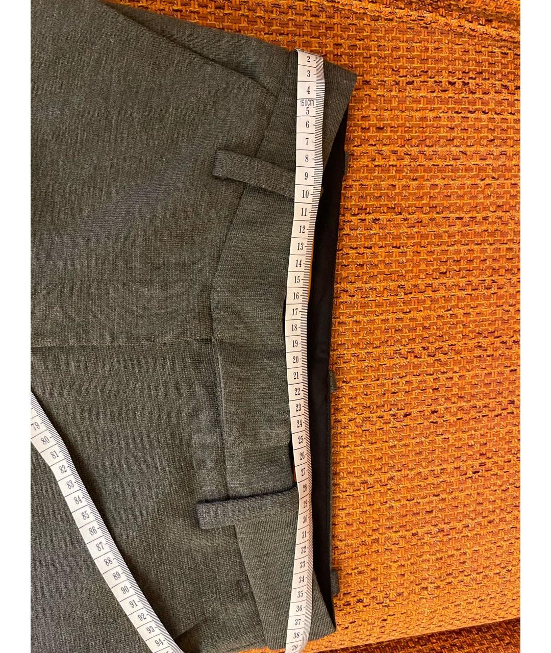 TORY BURCH Серые шерстяные брюки широкие, фото 6