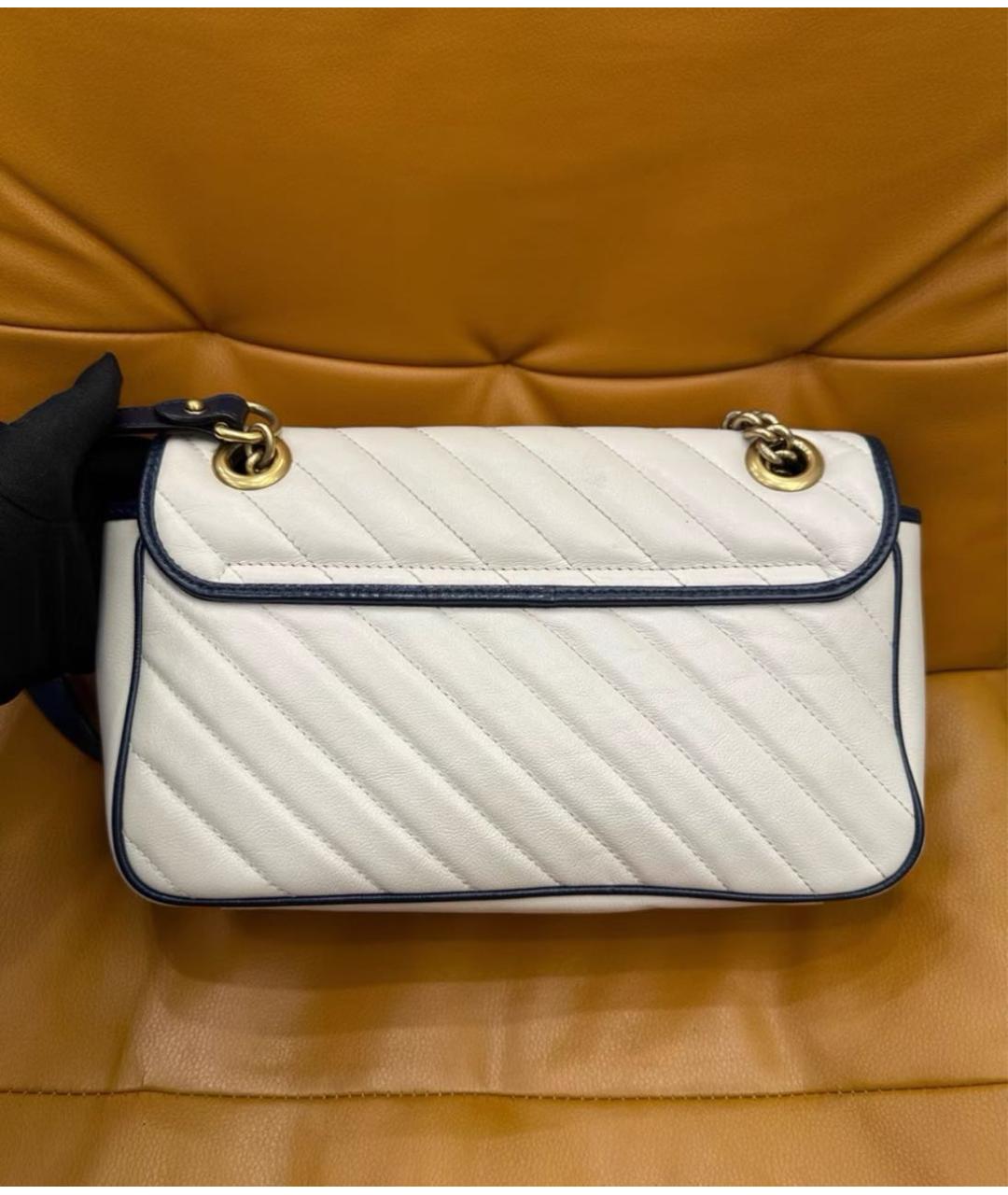 GUCCI Белая кожаная сумка через плечо, фото 4