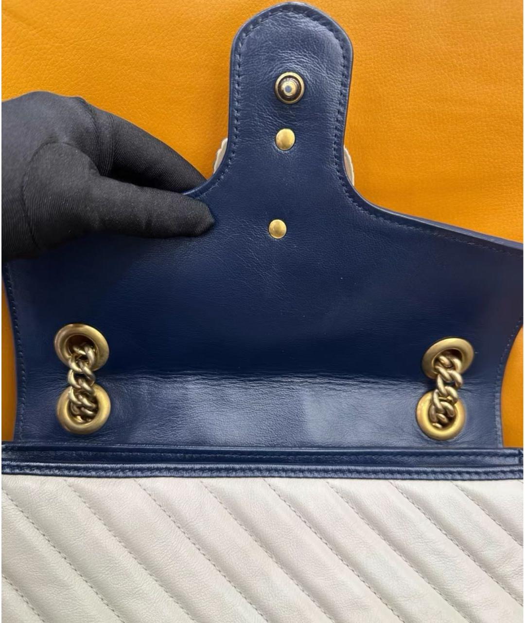 GUCCI Белая кожаная сумка через плечо, фото 7